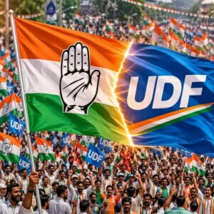 UDF surpasses 100 leads in Kerala assembly election counting as LDF trails behind, reflecting a major political shift.