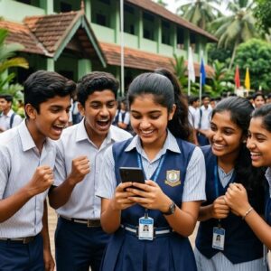 Students checking the Kerala SSLC Result 2026 online after the official announcement of the Class 10 examination results.