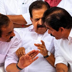 Representative image of Congress leaders and party workers gathering ahead of the Kerala Chief Minister announcement.
