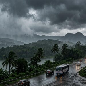 Representative image of heavy rainfall conditions after yellow alert was issued in eight districts of Kerala