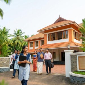 Candidates attending a guest teacher interview at a government higher secondary school in Wayanad district