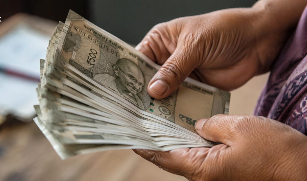 Senior citizens waiting to receive social security pension benefits in Kerala