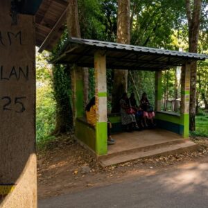Bus stop built for the film Balan: The Boy in Kunduvadi, Wayanad, now at the centre of a debate over forest conservation and the needs of the local tribal community.