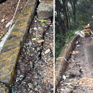 Crack detected on the roadside at the 8th hairpin bend of Thamarassery Churam, prompting authorities to issue a safety advisory for commuters and motorists.
