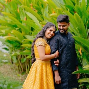 Shruthi and Sandeep during their engagement ceremony after the Chooralmala landslide tragedy in Wayanad.