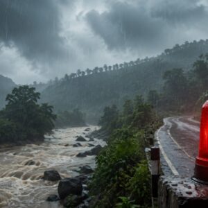 Palchuram Road Night Travel Ban due to heavy rain in Kannur on August 1, 2026