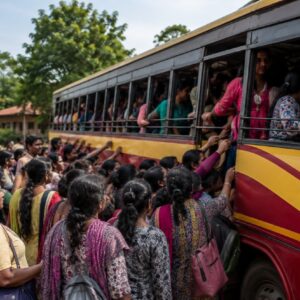 Bathery-Gundlupet Priyadarshini bus crowded with passengers