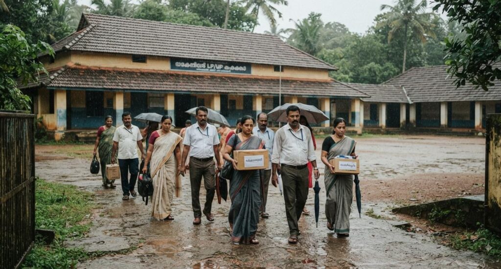 Kerala government school teachers and students amid decline in student numbers