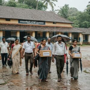 Kerala government school teachers and students amid decline in student numbers