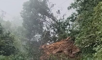 Palchuram landslide blocking traffic on the Wayanad–Kannur road