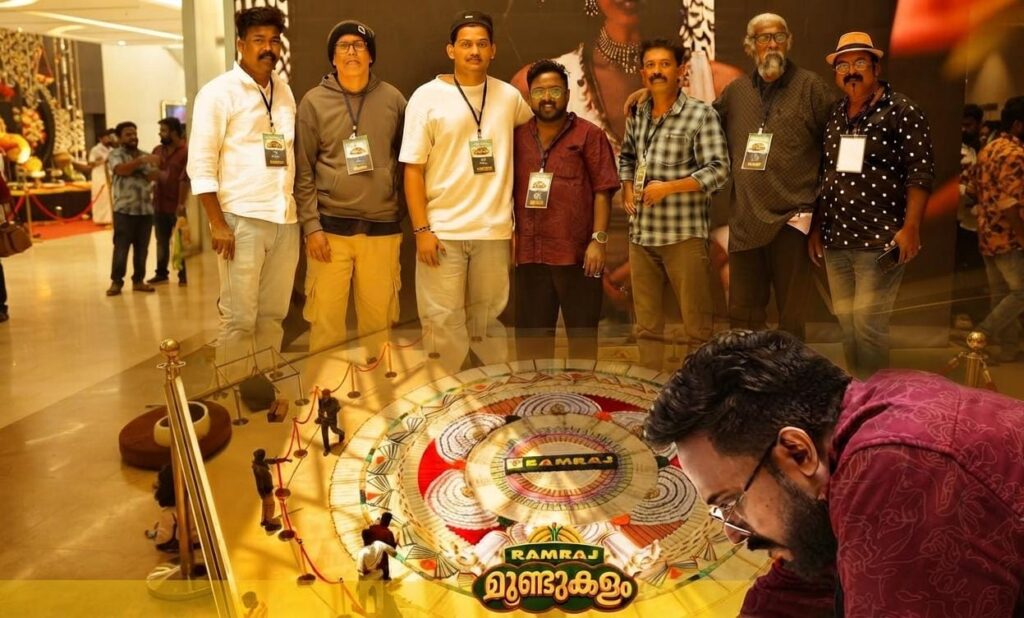 Wayanad native Anil Chundel with the Mundukalam made using 3,000 dhotis