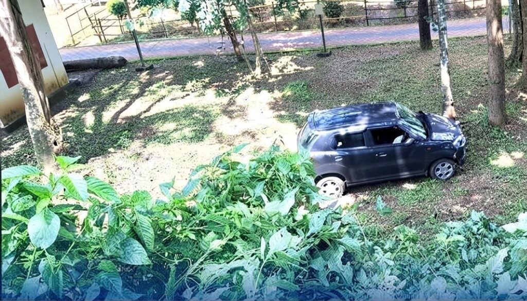 Car overturned near Pazhassi Park in Mananthavady