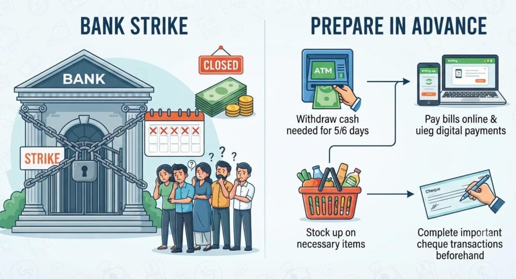 Bank strike 2026 causing five-day bank closure and disruption to banking services