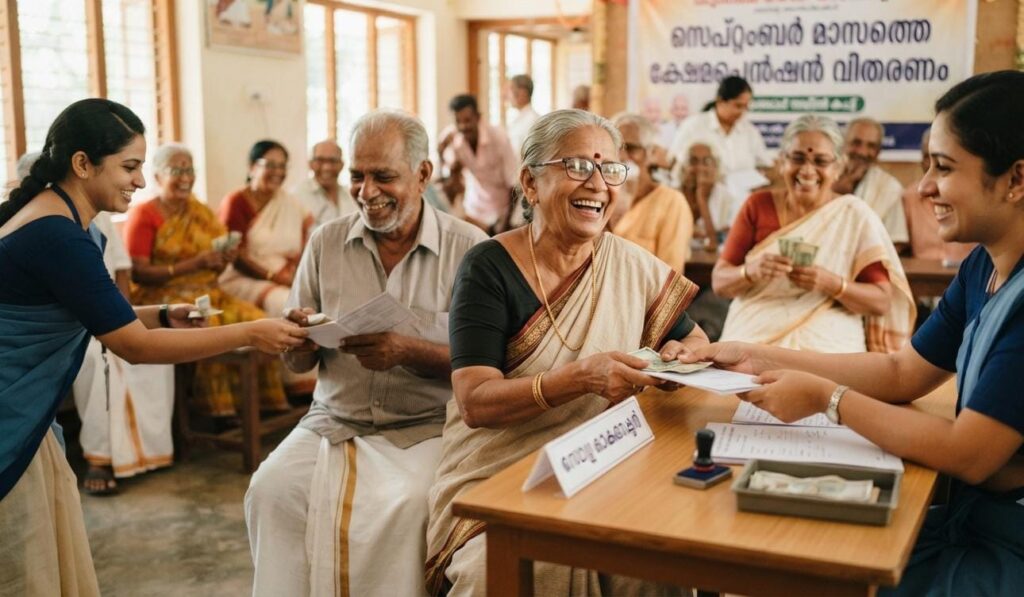 September welfare pension distribution in Kerala