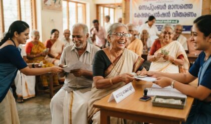 September welfare pension distribution in Kerala