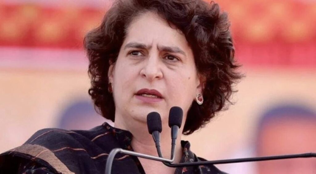 Priyanka Gandhi addressing media in Wayanad