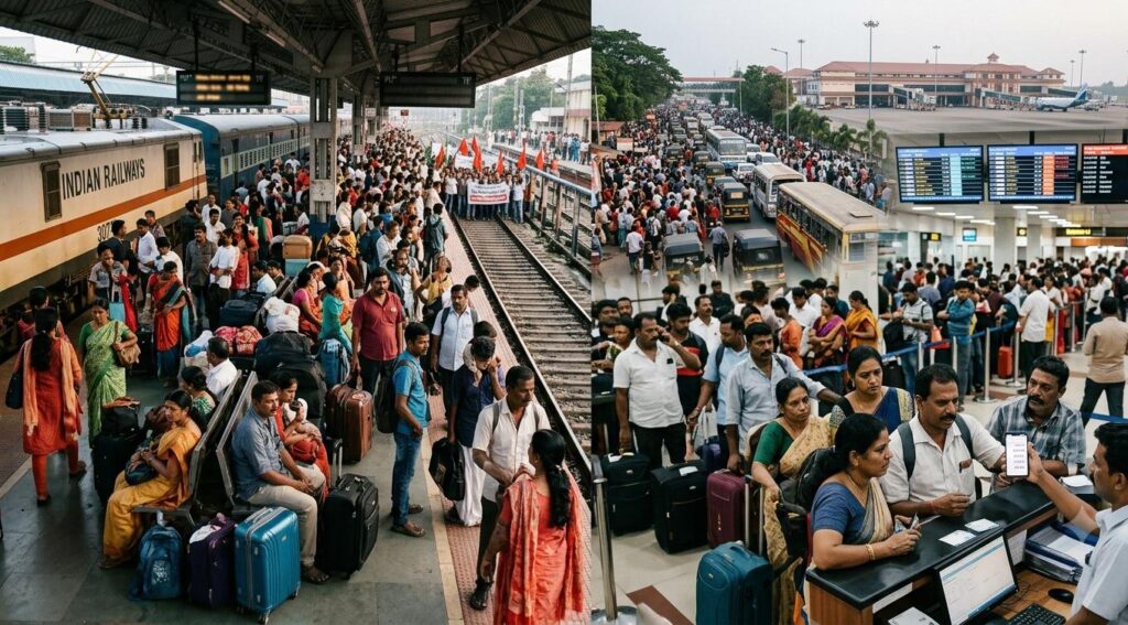 Flight ticket prices rise following protest-related train service disruptions in Delhi