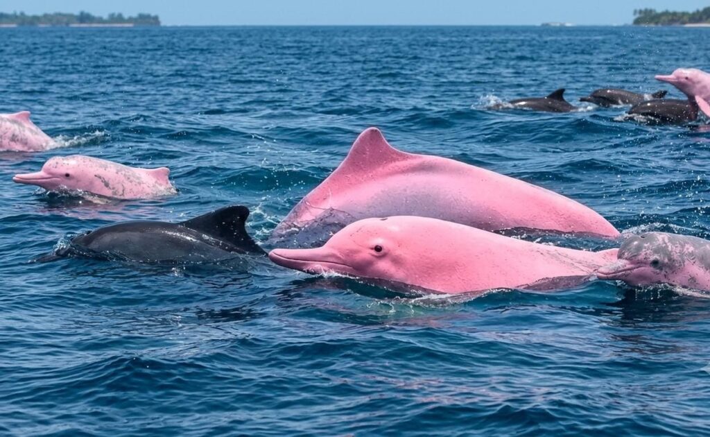Pink dolphins reportedly spotted near Khantab Beach in Oman